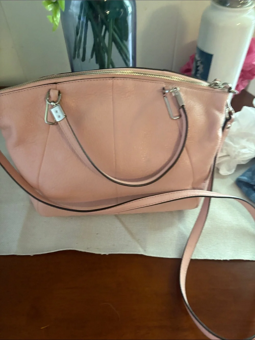 Coach Pink Leather Satchel